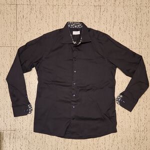 Eton Contemporary Floral Pattern Long Sleeve Button Down Casual Dress Shirt